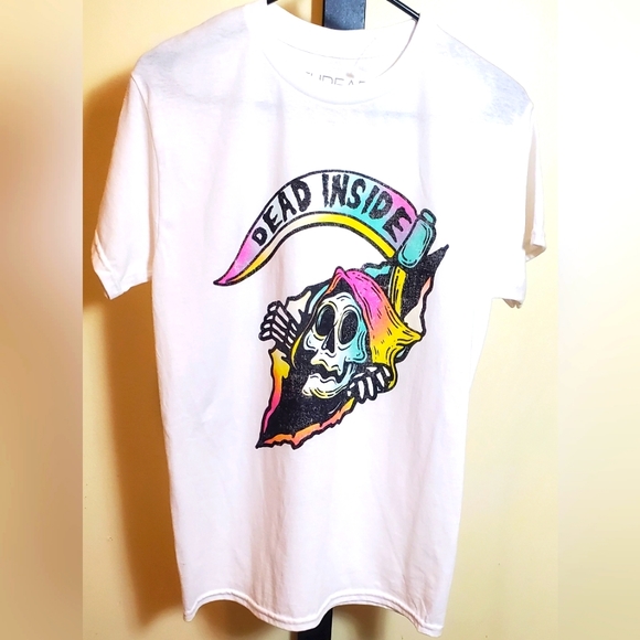 Dead Inside Grimm Reaper Graphic T-Shirt with Matching Dead Inside Snapback Hat - Picture 3 of 4